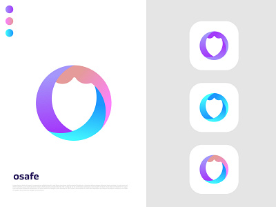 Modern shield logo | osafe branding | app icon design abstract app brand identity branding agency colorful logo creative logo flat logo identity designer illustration letter logo logo logo designer logotype minimal logo modern logo o letter o logo safe icon shield symbol