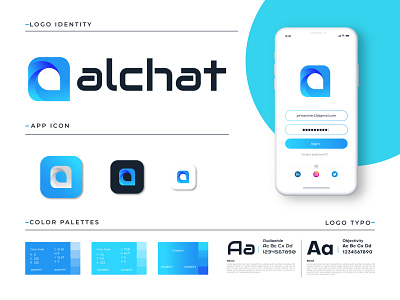 Modern Branding Logo Design for alchat a a letter logo a logo abstract logo app icon brand identity branding design design system gradient illustration letter logo logo logo designer logo mark logotype modern logo tech technology vector