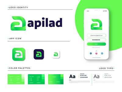 Branding Logo A letter logo design for apilad a letter logo a logo a mark agency logo brand identity branding business logo design illustration internet letter logo logo logo designer logo mark logotype modern logo startup logo tech technology website