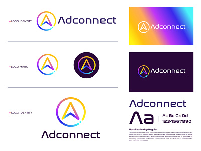 Adconncect Logo Design For Digital Agency a letter a logo mark brand identity brand mark brand strategy branding design corporate design corporateidentity corporatelogo designers digital logo gradientlogo logobrand logodesign ideas logoideas logologo logomarca logonew marketing logo modern logo