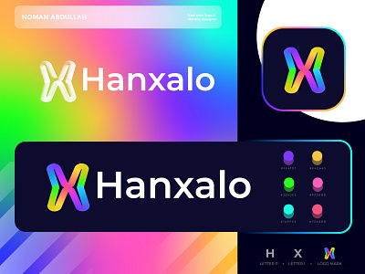 Branding logo design for Hanxalo abstract logo blending logo brand identity branding logo colorful logo design grafico design inspiration gradient logo graphic designers h logo logo designer logo designs logo desinger logo inspirations logo maker logo mark logo type logoinspiration modern x logo