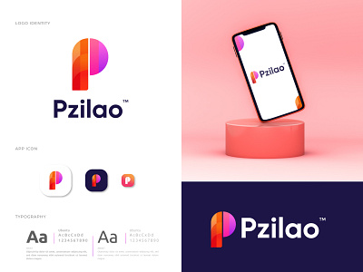 Brand Identity design for Pzilao abstract logo agency apps brand identity brand identity designer branding branding design business colorful logo design illustration logo logo and branding logo designer logotype modern logo p letter mark p logo startup tech