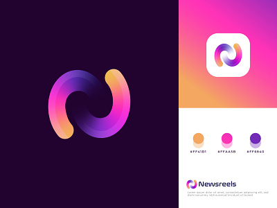 N Logo concept for Newsreels Business Company a b c d e f g h i j k l m n brand brand identity branding design geometry icon letter logo logodesign logotype modern monogram n n letter logo n mark n monogram icon app o p q r s t u v w x y z software tech