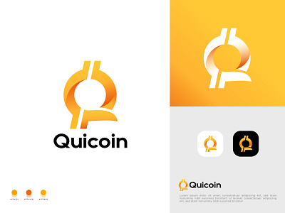 Crypto Currency Branding logo for Quicoin blockchain brand brand identity branding coin coins crypto cryptocurrency currency gradient icon identity lettering logo logo designer logotype minimal modern logo q q letter logo