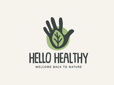 Hello Healthy app branding design flat icon illustrator logo minimal vector