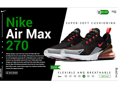 Nike Air Max 270 app branding design landingpage ui ux web