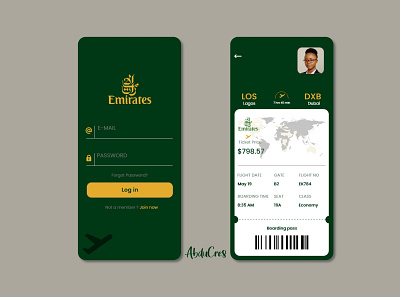 Emirates Ticket app branding design minimal typography ui ux