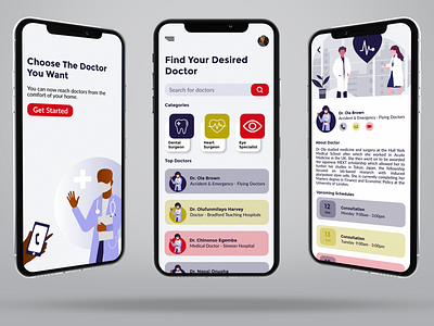 MEDICAL DOCTOR APP app design doctor doctor appointment health illustration medical medical app minimal typography ui ux