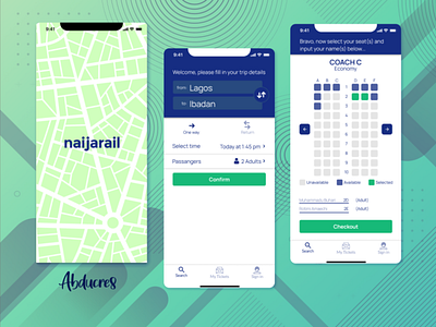 NAIJARAIL app branding design nigeria rail travel typography ui ux