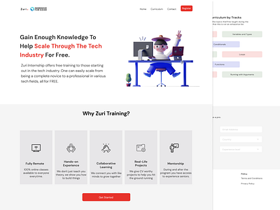 Tech Training Website landing page software tech training