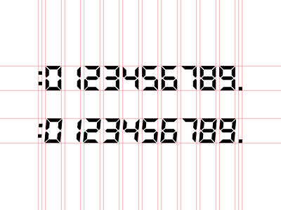 BF LCD Numeric digital font design lcd typography