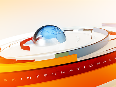 International Desk Monitor Loop 3d animation broadcast motion graphics
