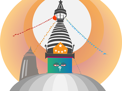 Swoyambhu Stupa design illustration illustrator karma nepal stupa swoyambhu temple ui vector web website