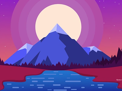 Purple Himalayas design himalayas illustration illustrator karma minimal nepal ux vector web