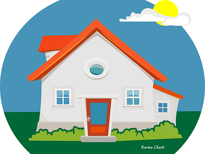 Home Sweet Home blue design flat green himalayas home illustration illustrator karma minimal nepal sun vector website