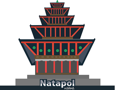 Natapol Temple Nepal branding design flat flat design font himalayas illustration illustrator karma kathmandu minimal natapol nepal temple ux vector