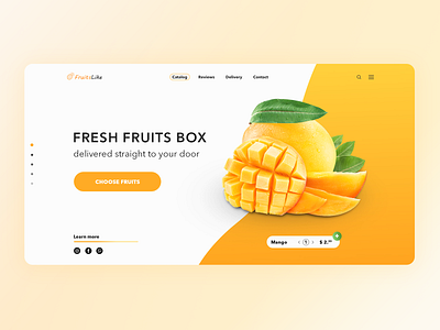 Fruits delivery creativity delivery fruit fruits landing page main page mango orange web ui ux webdesign website design yellow