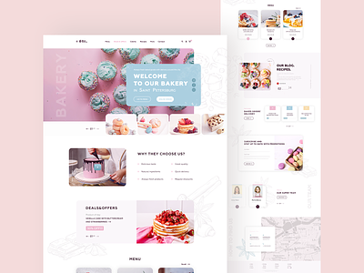 Home Bakery website bakery creative pink ui web design