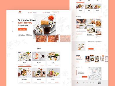 Food Delivery Service creative delivery delivery service food red sushi ui web design website
