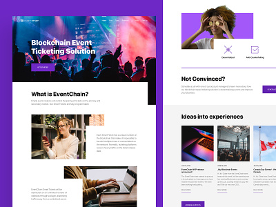 Landing Page for Ticketing Company banner bitcoin blog clean color design flat grid homepage icon landing landing page line minimal type typography web web design website