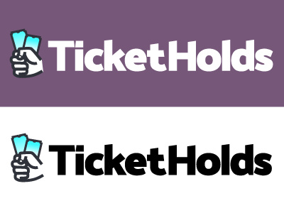 TicketHolds Logo branding gradient hand identity logo thick lines tickets type wip