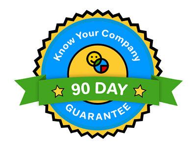 Know Your Company — 90 Day Guarantee Badge badge branding logo design pricing primary primary colors super primary thick lines web design