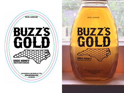 Buzz's Gold honey jar label