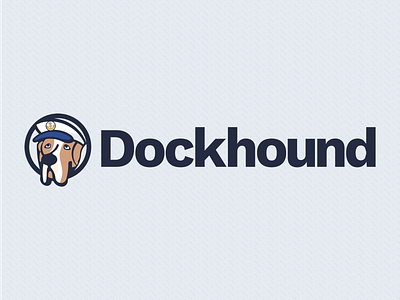 Dockhound logo branding captain design dog identity illustration logo thick lines type typography