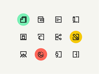 Icon set for application | Pagily