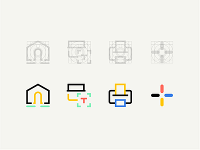 Icon set for app | Pagily app color design icon iconography icons iconset illustration pictograms symbols ui vector