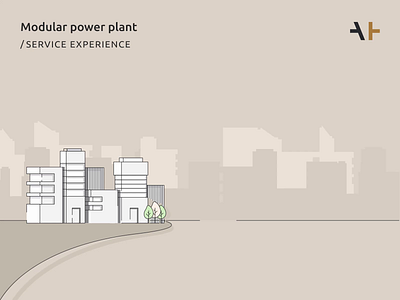 Modular CHP Plant | Aurum Energy animation branding city color design energy experience illustration motion graphics power power plants service vector