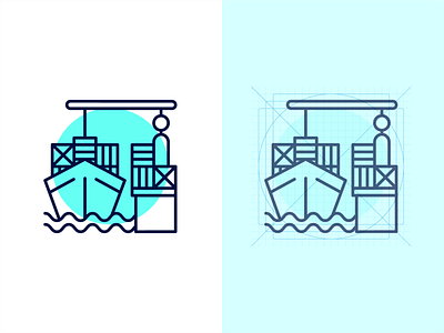 Icon set | Port Szczecin animation branding design grid iconography iconset illustration interface icons line line icons port ui ux vector web website