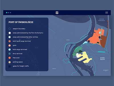 Maps infographic | Port Szczecin branding business cartography color design graphic design illustration infographic location map design maps maps infographic port template transport ui vector website