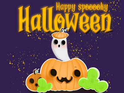 Spooky Halloween cartoon design graphic design illustration vector