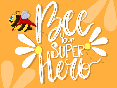 Bee your super hero animation cartoon design graphic design illustration vector