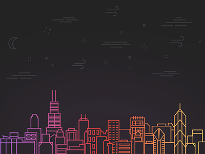 Chicago Skyline chicago graphic design graphic designer monoline one line