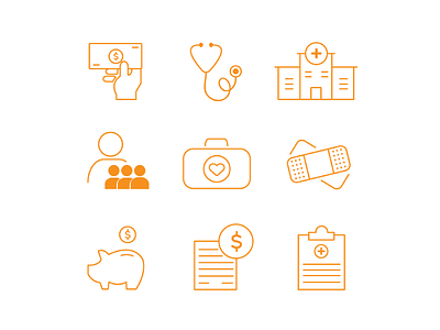 Healthcare Icons bills design graphic design healthcare healthcare design hospitals icon design icons money