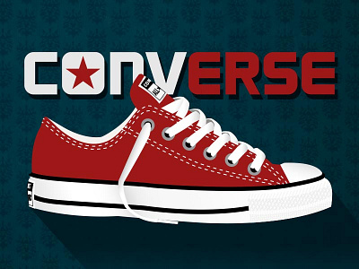 Red Chucks converse illustration shoes
