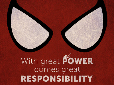 With Great Power... comic illustration marvel quote spiderman spidey superhero