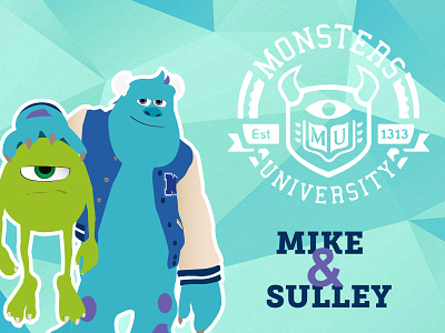 Monsters University disney illustration minimalistic monsters university pixar