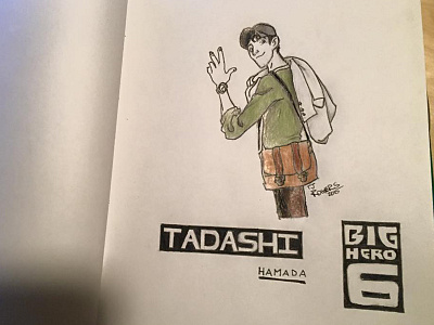 Tadashi Hamada bighero6 disney drawing ink saturdaysketchseries sketch tadashi
