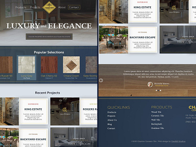 Chartier Ceramic Tile Website Homepage Design branding chartier ceramic tile design web design