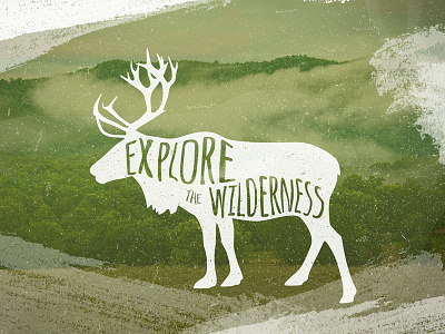 Explore The Wilderness illustration outdoors travel typography