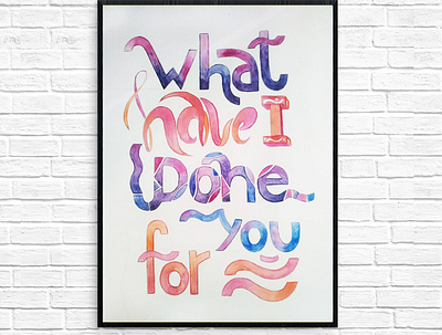 watercolor lettering poster design illustration lettering poster print