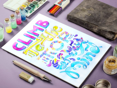 handmade poster illustration lettering poster print