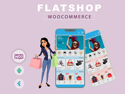 Flatshop - Woocommerce (Android) android app design ecommerce ecommerce app minimal mobile app online shop online shopping online store product page prototype shopping app shopping cart store ui ux web webflow website woocommerce