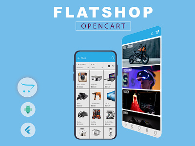 Flatshop - Opencart (Android) android app branding checkout clean designs ecommerce landingpage minimal online shop online store opencart shopping store ui ux uxdesign web website website design woocommerce