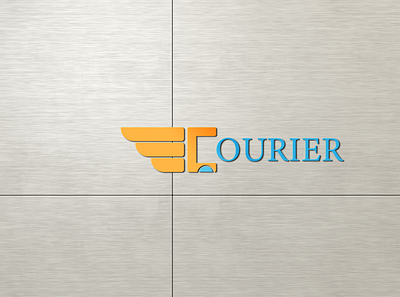 E courier Logo business courier app courier service delivery expedition express fast identity logo modern parcel premium premium mockup professional services shipment transport trip vehicle visual identity