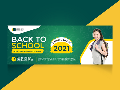 Back To School Facebook Cover template