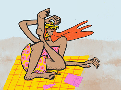 En la playa character design design graphic design illustration